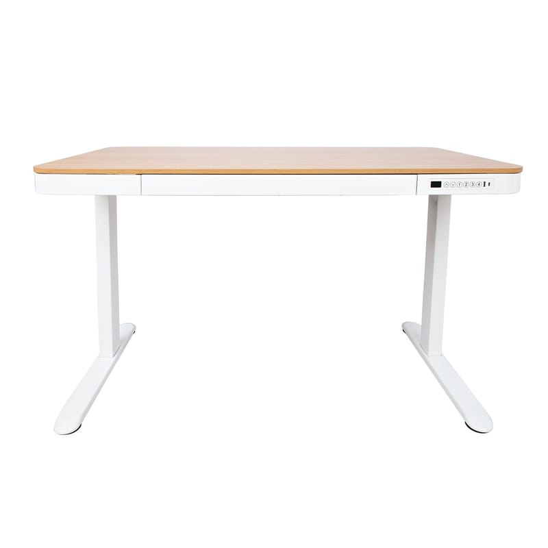Skrivebord HOME4YOU Ergo med 1 motor 120x60x72-121 cm eik/hvit - eik/hvit - Møbler - Bord - Kontorbord - Skrivebord - Hev og senkbart skrivebord