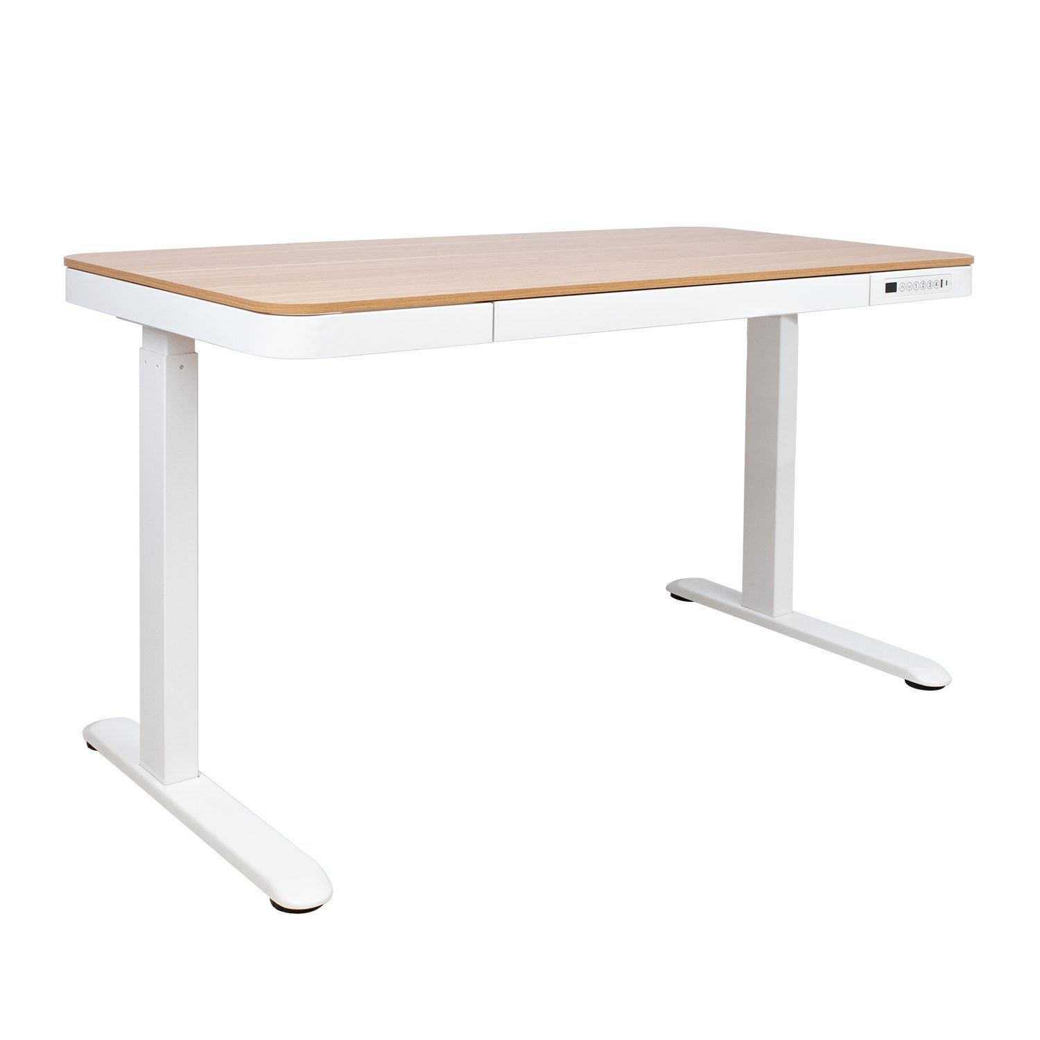 Skrivebord HOME4YOU Ergo med 1 motor 120x60x72-121 cm eik/hvit - eik/hvit