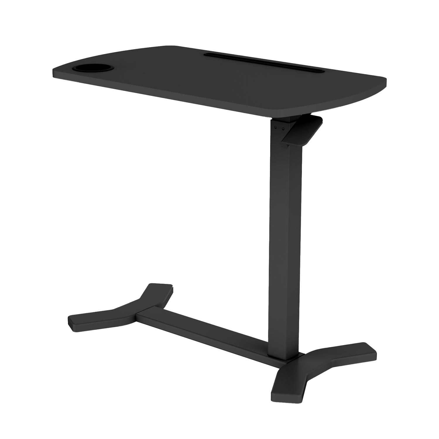 Skrivebord HOME4YOU Ergo med ett ben 70x40x67,5-106 cm manuell, svart - svart