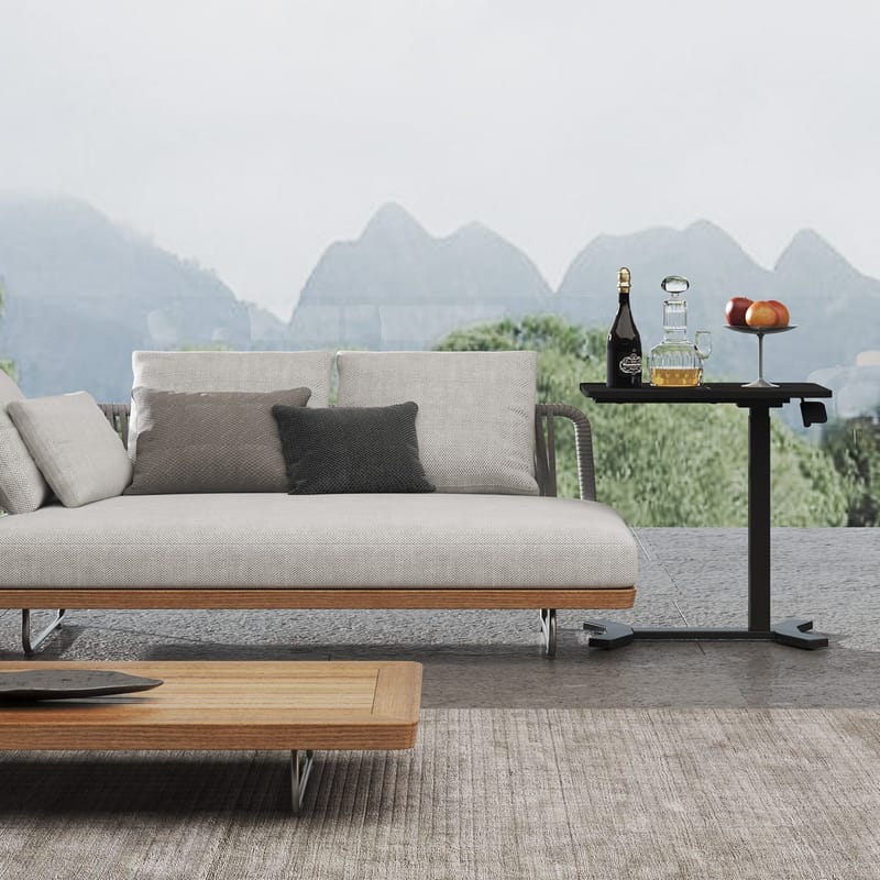 Skrivebord HOME4YOU Ergo med ett ben 70x40x67,5-106 cm manuell, svart - svart - Møbler - Bord - Kontorbord - Skrivebord - Hev og senkbart skrivebord