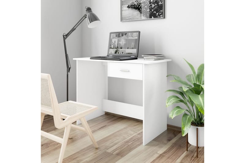 Skrivebord hvit 100x50x76 cm sponplate - Hvit - Møbler - Bord - Kontorbord - Skrivebord