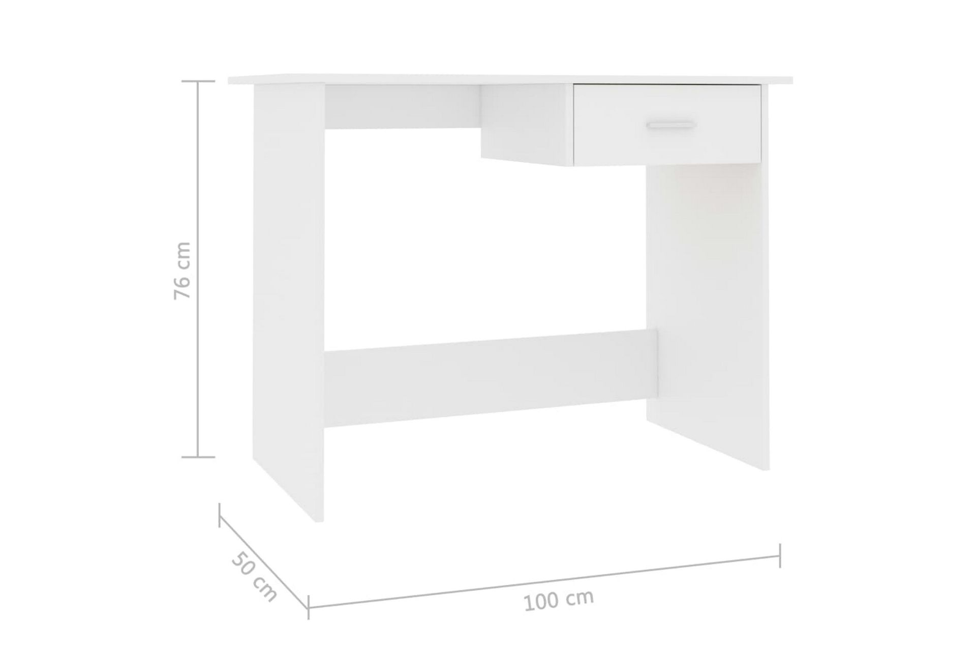 Skrivebord hvit 100x50x76 cm sponplate - Hvit - Møbler - Bord - Kontorbord - Skrivebord