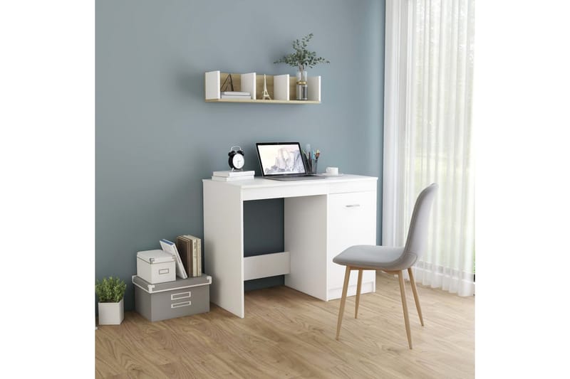 Skrivebord hvit 100x50x76 cm sponplate - Hvit - Møbler - Bord - Kontorbord - Skrivebord