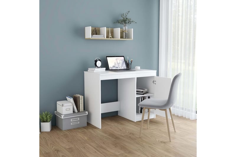 Skrivebord hvit 100x50x76 cm sponplate - Hvit - Møbler - Bord - Kontorbord - Skrivebord