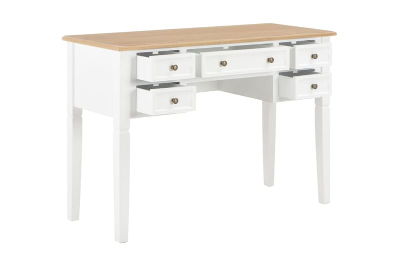 Skrivebord hvit 109,5x45x77,5 cm tre - Skrivebord