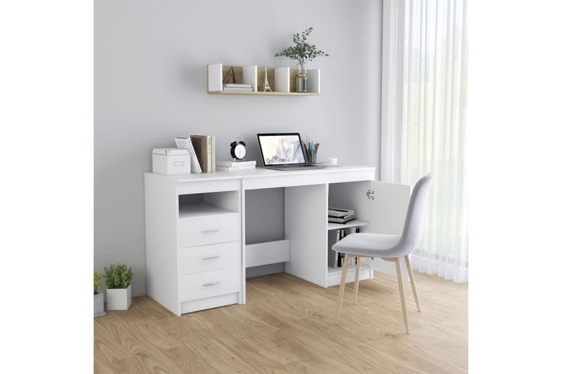 Skrivebord hvit 140x50x76 cm sponplate - Møbler - Bord - Kontorbord - Skrivebord