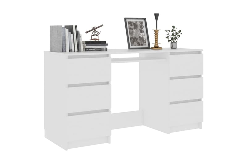 Skrivebord hvit 140x50x77 cm sponplate - Hvit - Møbler - Bord - Kontorbord - Skrivebord