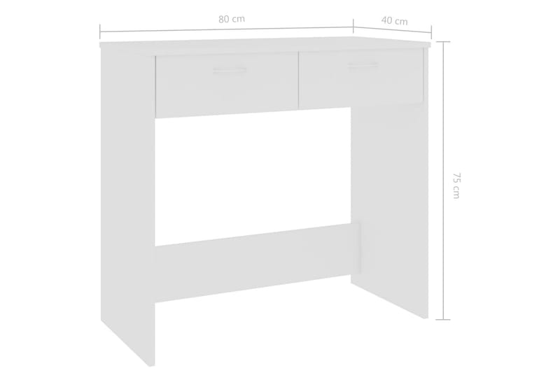 Skrivebord hvit 80x40x75 cm sponplate - Hvit - Skrivebord