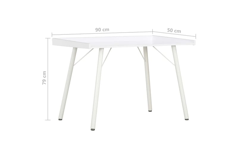 Skrivebord hvit 90x50x79 cm - Hvit - Møbler - Bord - Kontorbord - Skrivebord