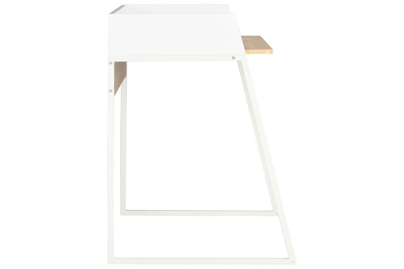 Skrivebord hvit og eik 90x60x88 cm - Hvit - Møbler - Bord - Kontorbord - Skrivebord