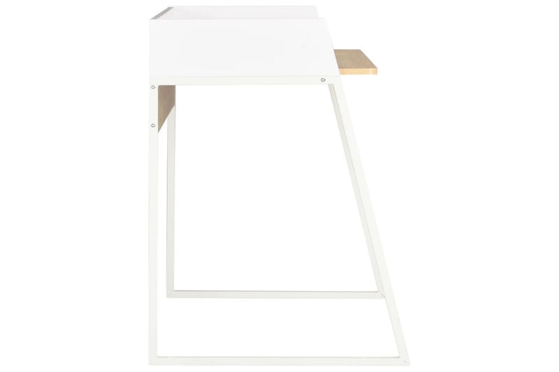 Skrivebord hvit og eik 90x60x88 cm - Hvit - Skrivebord