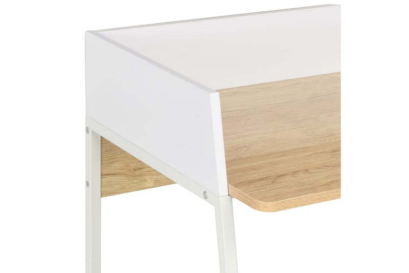 Skrivebord hvit og eik 90x60x88 cm - Hvit - Møbler - Bord - Kontorbord - Skrivebord