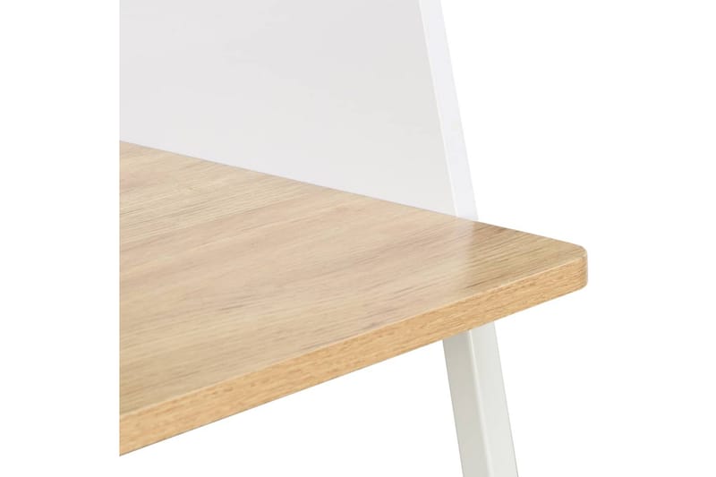 Skrivebord hvit og eik 90x60x88 cm - Hvit - Møbler - Bord - Kontorbord - Skrivebord