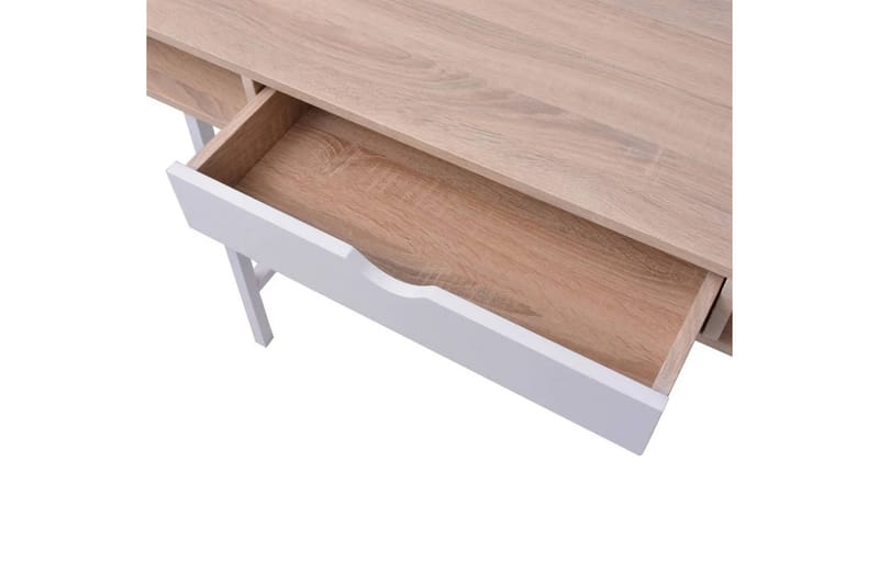 Skrivebord med 1 skuff eik og hvit - Møbler - Bord - Kontorbord - Skrivebord