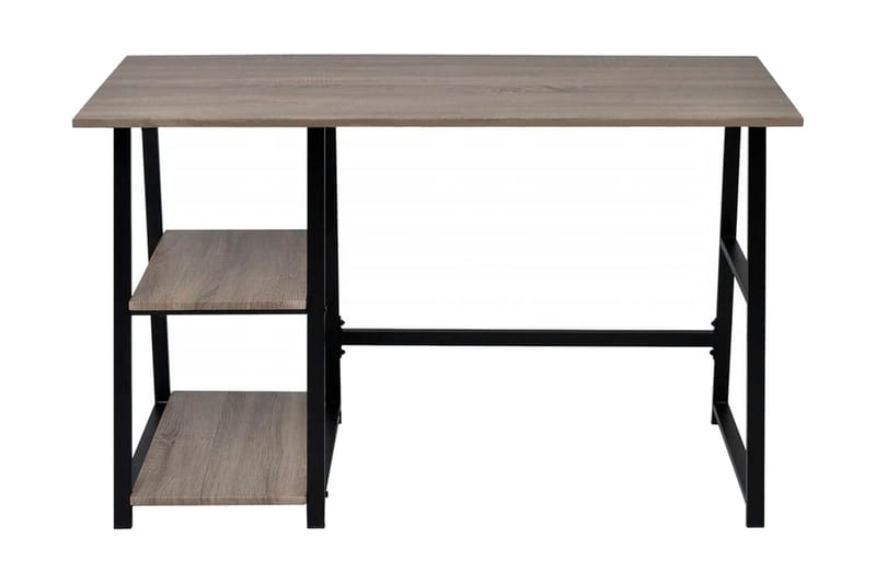 Skrivebord med 2 hyller grå og eik - Møbler - Bord - Kontorbord - Skrivebord