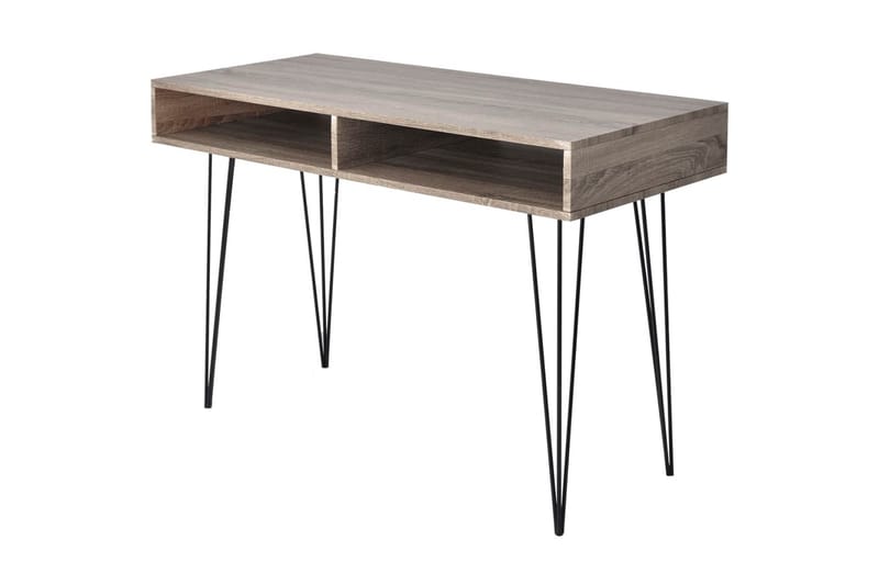 Skrivebord med 2 hyller grått - Møbler - Bord - Kontorbord - Skrivebord