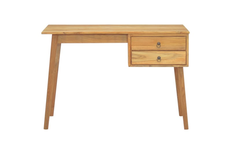 Skrivebord med 2 skuffer 110x52x75 cm heltre teak - Brun - Skrivebord