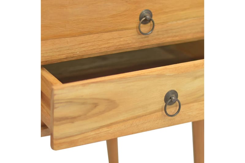 Skrivebord med 2 skuffer 110x52x75 cm heltre teak - Brun - Skrivebord