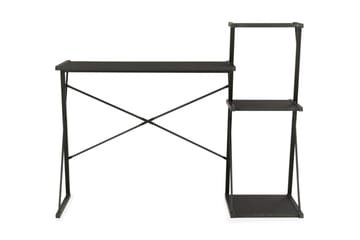 Skrivebord med hylle svart 116x50x93 cm - Svart - Møbler - Bord - Kontorbord - Skrivebord