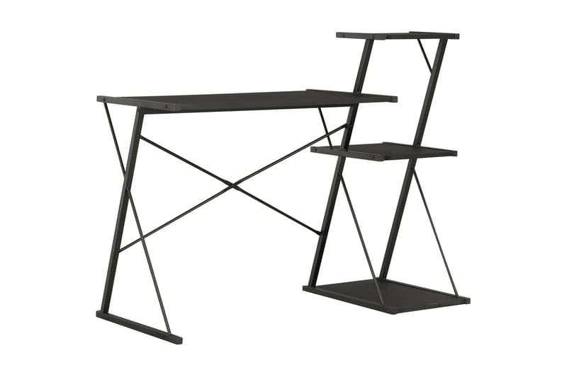 Skrivebord med hylle svart 116x50x93 cm - Svart - Skrivebord