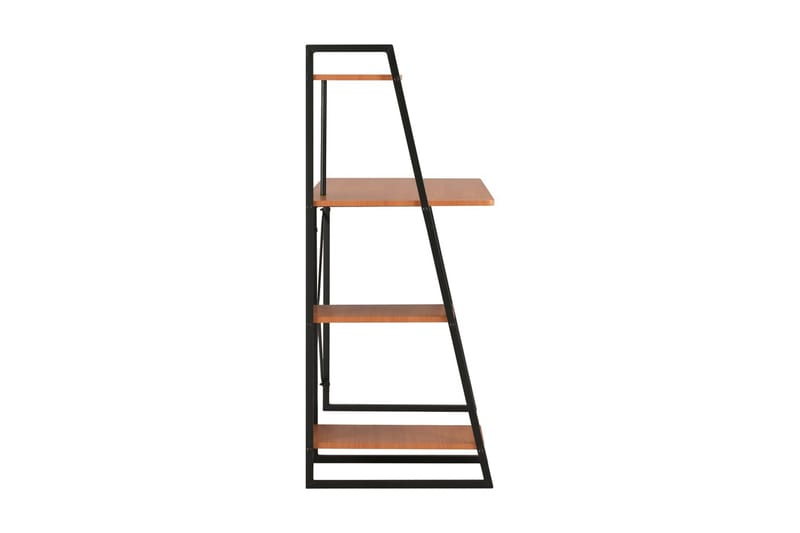 Skrivebord med hylle svart og brun 102x50x117 cm - Brun - Møbler - Bord - Kontorbord - Skrivebord