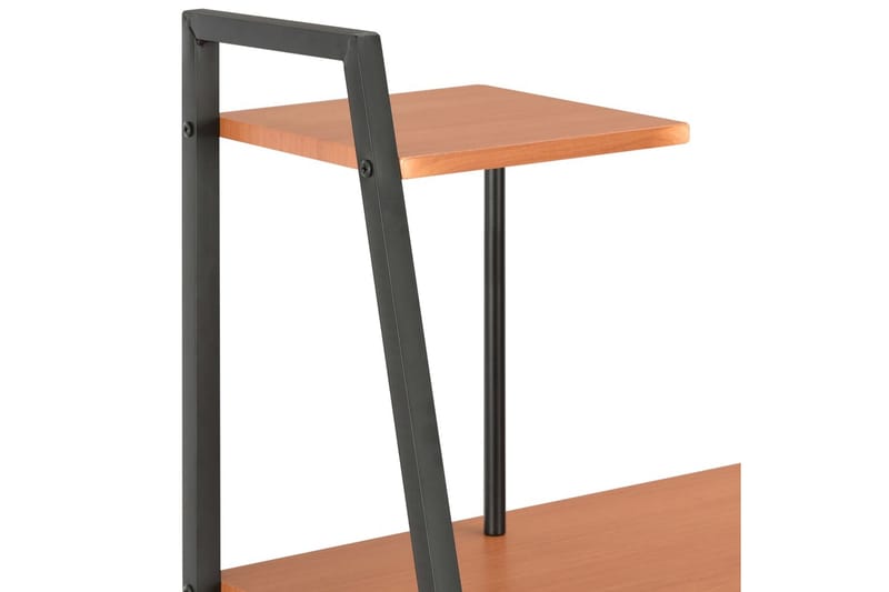 Skrivebord med hylle svart og brun 102x50x117 cm - Brun - Møbler - Bord - Kontorbord - Skrivebord