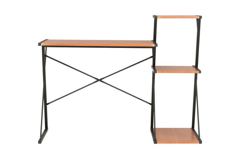 Skrivebord med hylle svart og brun 116x50x93 cm - Svart - Skrivebord