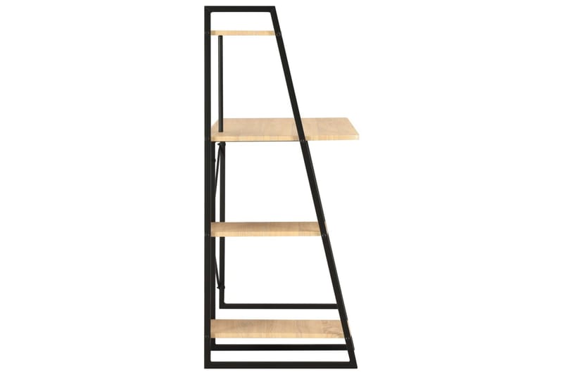 Skrivebord med hylle svart og eik 102x50x117 cm - Brun - Møbler - Bord - Kontorbord - Skrivebord
