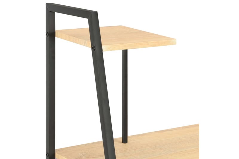 Skrivebord med hylle svart og eik 102x50x117 cm - Brun - Møbler - Bord - Kontorbord - Skrivebord