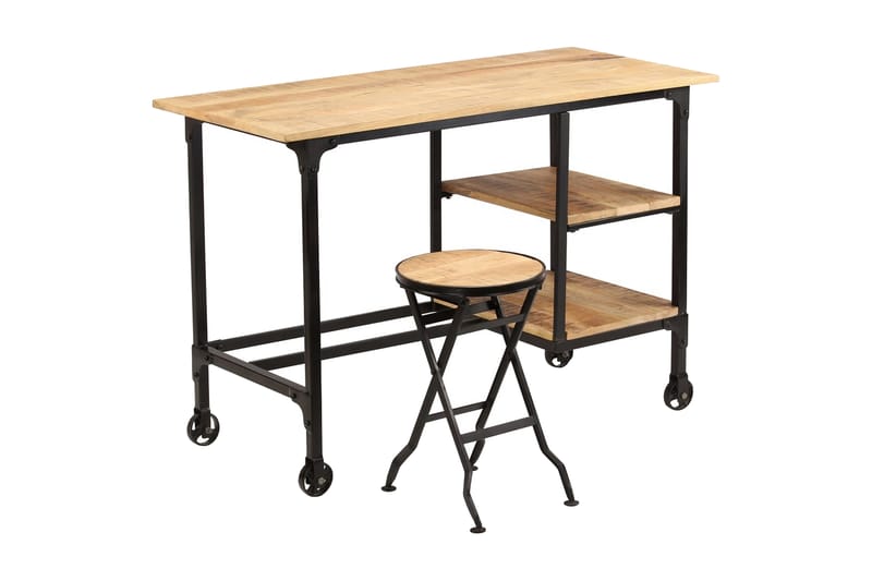 Skrivebord med sammenleggbar krakk heltre mango 115x50x76 cm - Møbler - Bord - Kontorbord - Skrivebord