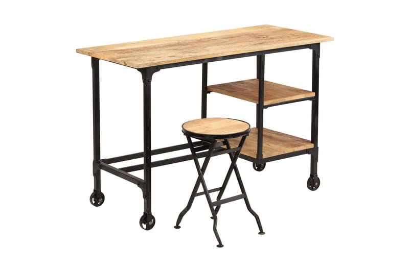 Skrivebord med sammenleggbar krakk heltre mango 115x50x76 cm - Møbler - Bord - Kontorbord - Skrivebord