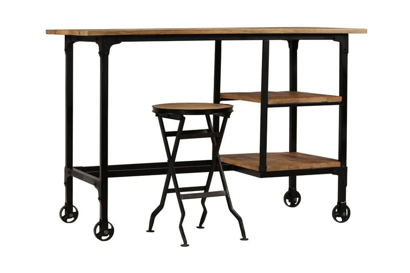 Skrivebord med sammenleggbar krakk heltre mango 115x50x76 cm - Møbler - Bord - Kontorbord - Skrivebord