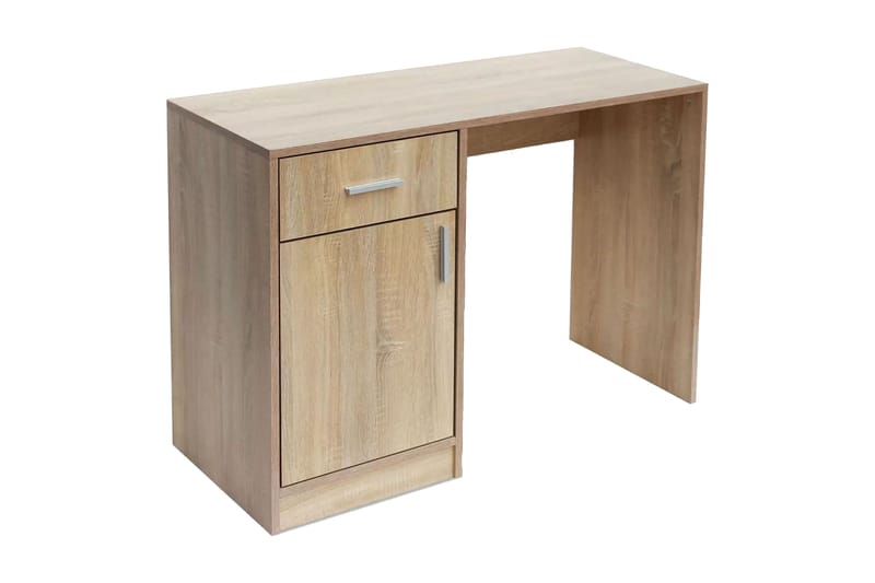 Skrivebord med Skuff og Skap Eik 100x40x73 cm - Møbler - Bord - Kontorbord - Skrivebord