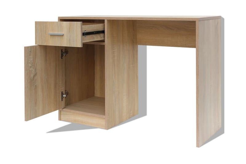 Skrivebord med Skuff og Skap Eik 100x40x73 cm - Møbler - Bord - Kontorbord - Skrivebord