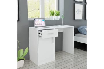 Skrivebord med Skuff og Skap Hvit 100x40x73 cm - Møbler - Bord - Kontorbord - Skrivebord