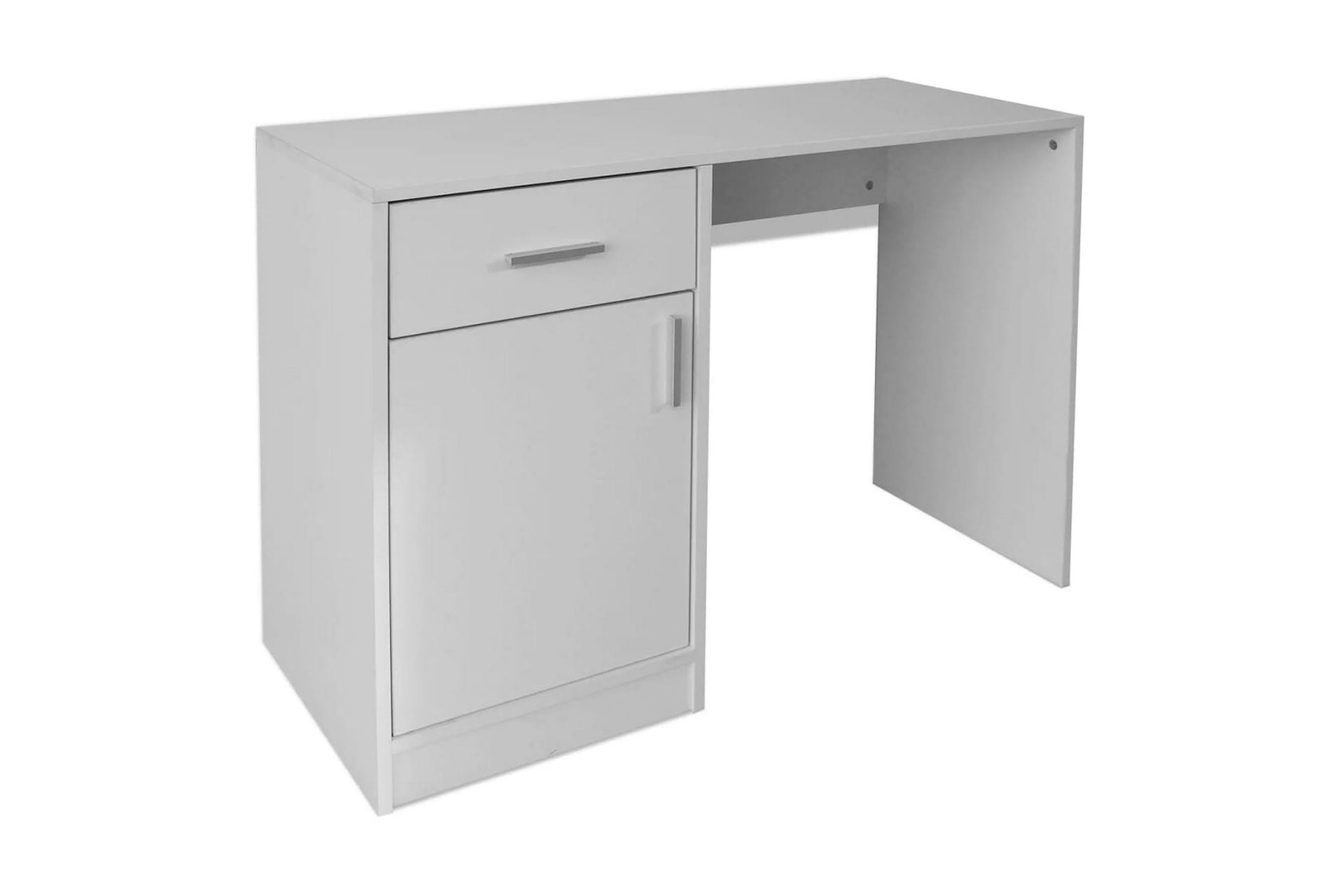 Skrivebord med Skuff og Skap Hvit 100x40x73 cm - Møbler - Bord - Kontorbord - Skrivebord