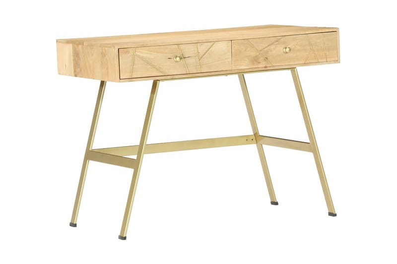 Skrivebord med skuffer 100x55x75 cm heltre mango - Brun - Skrivebord