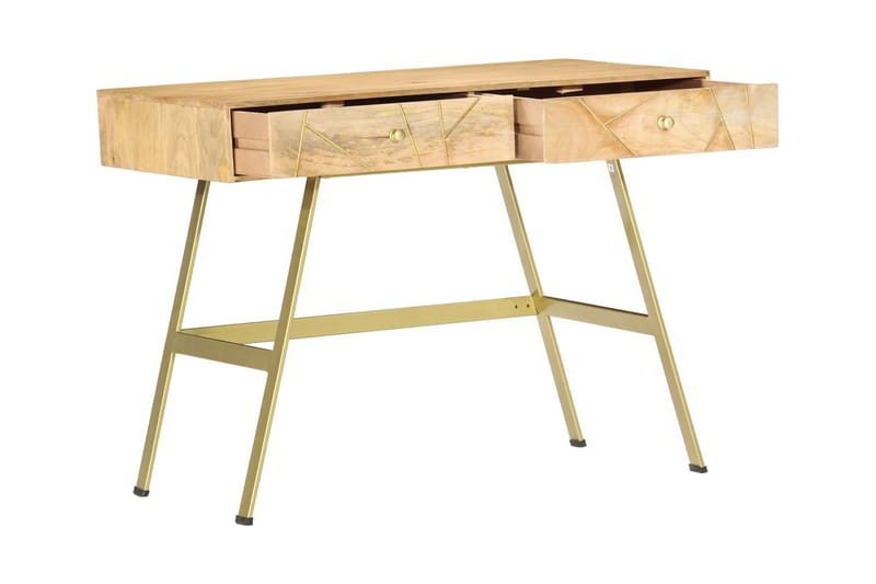Skrivebord med skuffer 100x55x75 cm heltre mango - Brun - Møbler - Bord - Kontorbord - Skrivebord