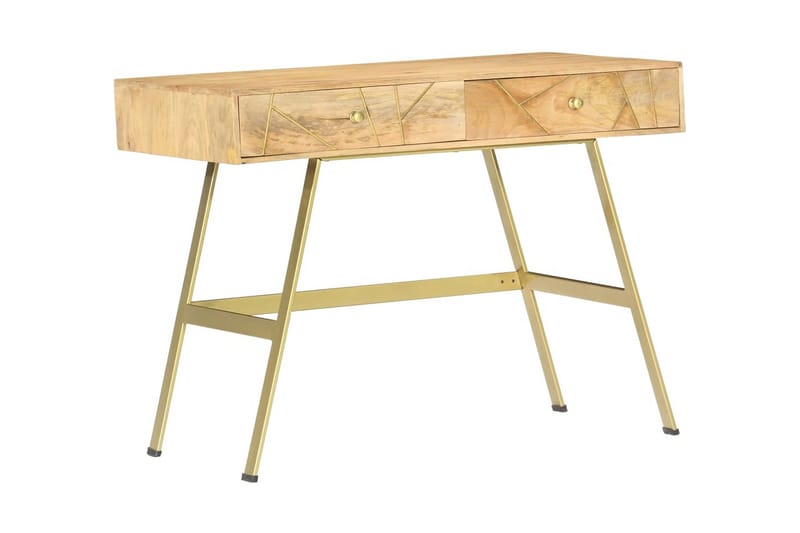 Skrivebord med skuffer 100x55x75 cm heltre mango - Brun - Skrivebord