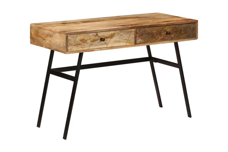 Skrivebord med skuffer heltre mango 110x50x76 cm - Skrivebord