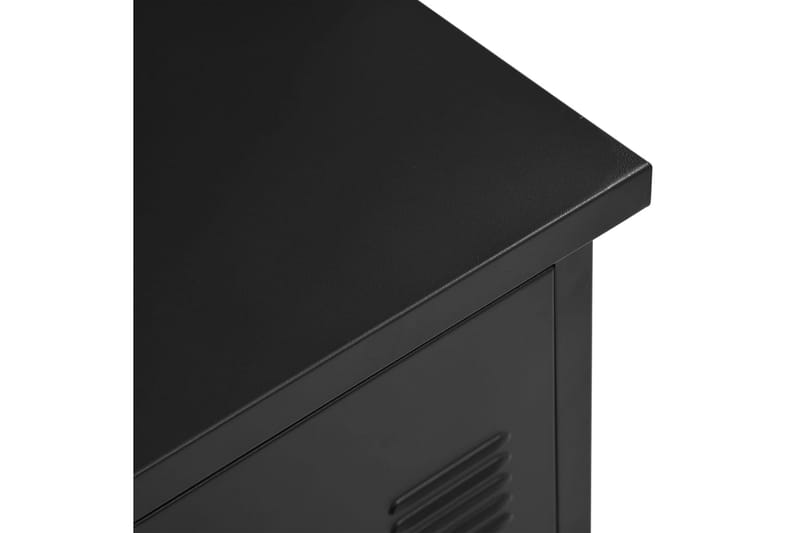 Skrivebord med skuffer industrielt svart 120x55x75 cm stål - Skrivebord