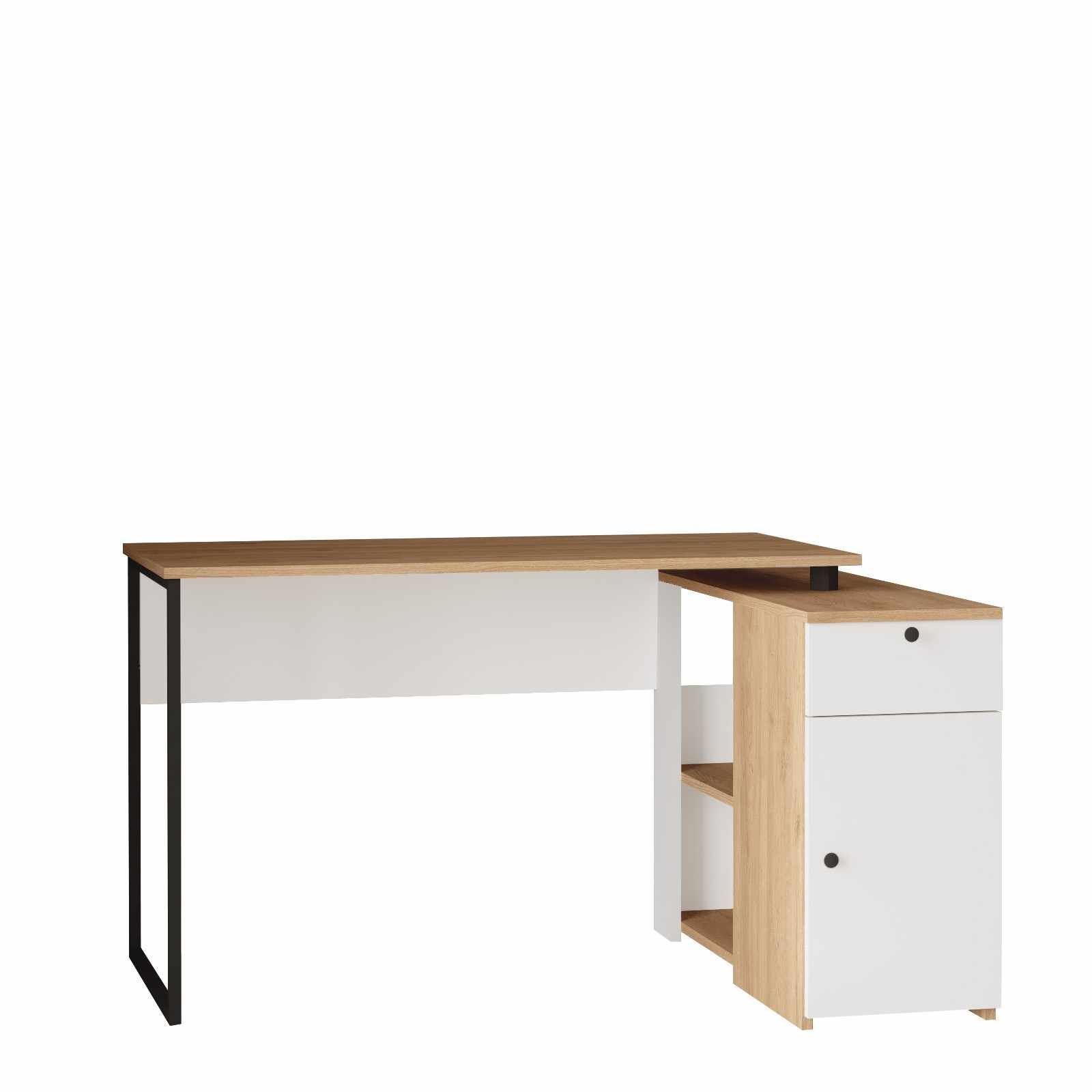 Skrivebord Skye Decor Cleo Shelf (129,8 x 70 x 90 cm) Natural White - Naturlig og hvit