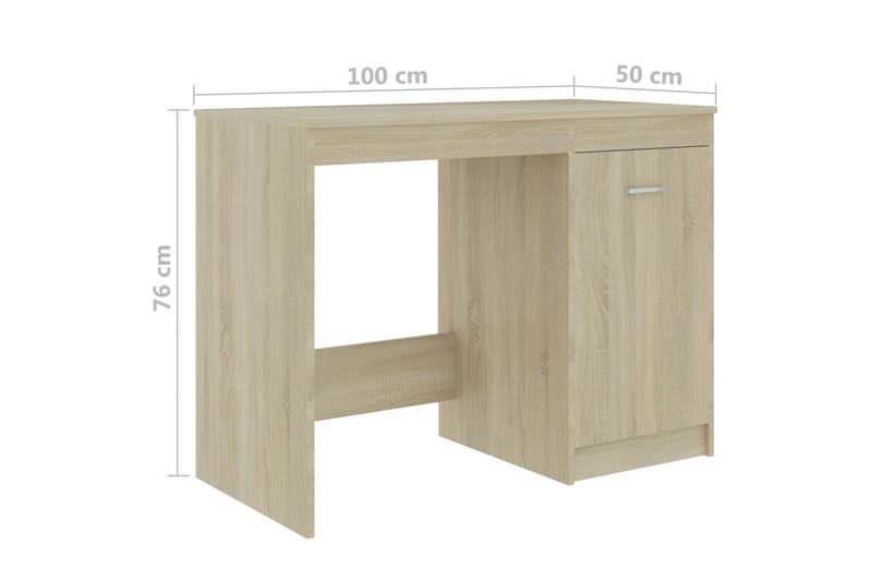 Skrivebord sonoma eik 140x50x76 cm sponplate - Skrivebord