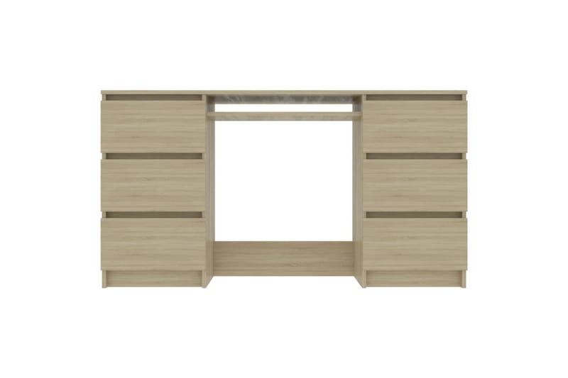 Skrivebord sonoma eik 140x50x77 cm sponplate - Brun - Møbler - Bord - Kontorbord - Skrivebord