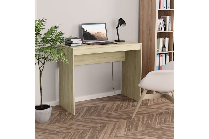 Skrivebord sonoma eik 90x40x72 cm sponplate - Møbler - Bord - Kontorbord - Skrivebord