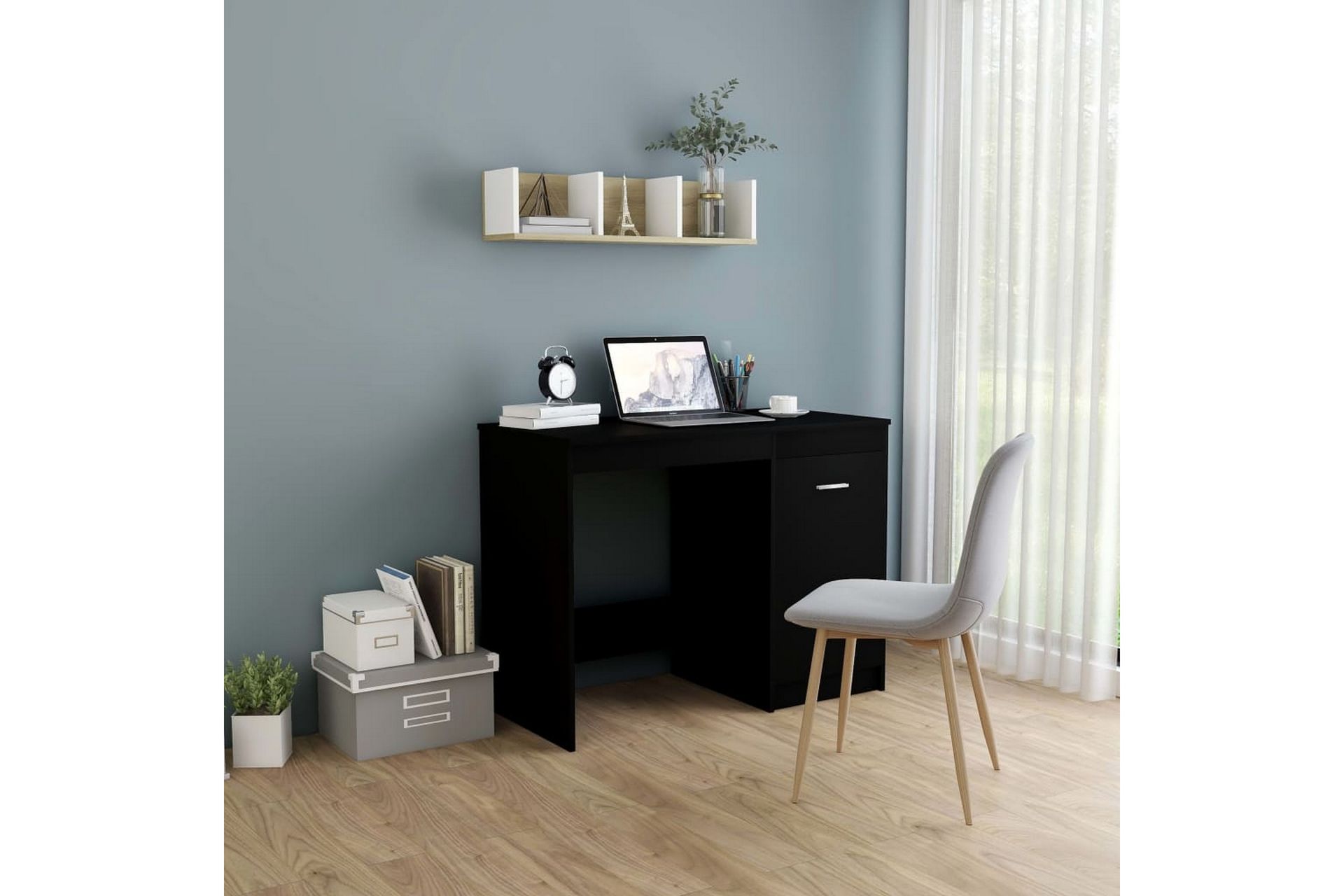 Skrivebord svart 100x50x76 cm sponplate - Svart - Møbler - Bord - Kontorbord - Skrivebord