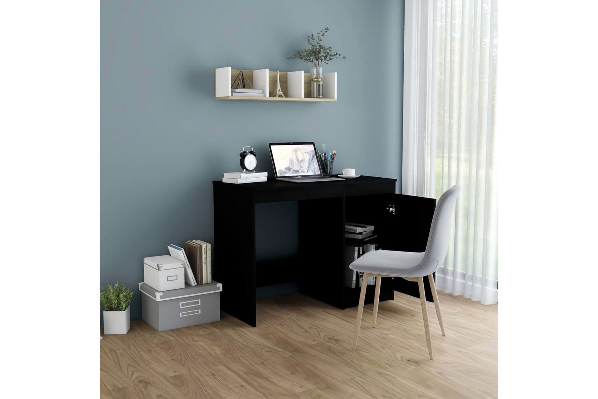 Skrivebord svart 100x50x76 cm sponplate - Svart - Møbler - Bord - Kontorbord - Skrivebord