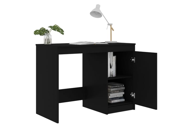 Skrivebord svart 100x50x76 cm sponplate - Svart - Skrivebord