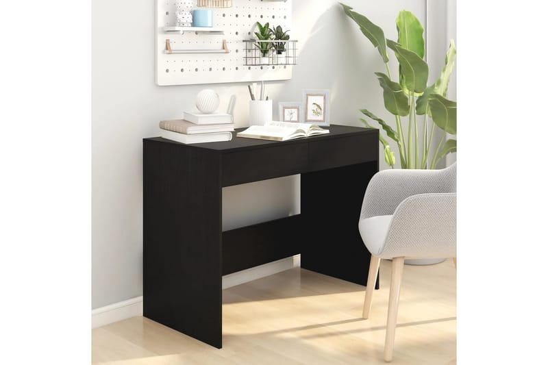 Skrivebord svart 101x50x76,5 cm sponplate - Svart - Skrivebord