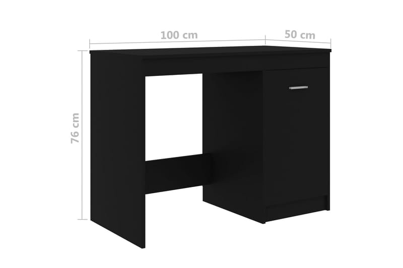 Skrivebord svart 140x50x76 cm sponplate - Skrivebord